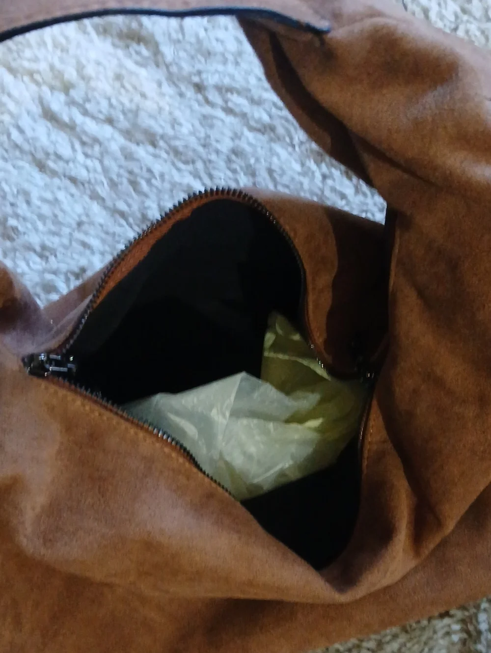 NWOT FAUX SUEDE HOBO BAG
